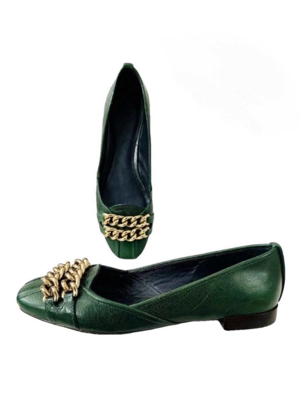 Tory Burch New Hana Chain Link Ballet Flats Leather